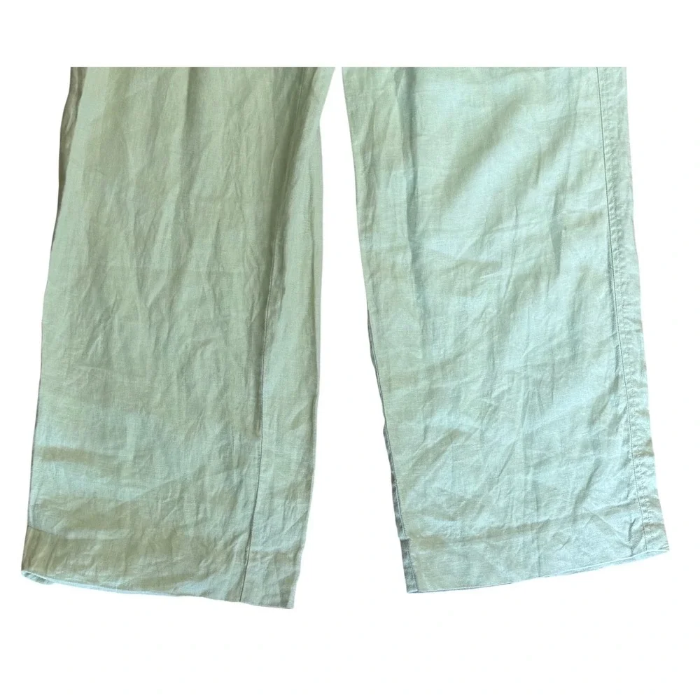 Everlane Womens Sage Green 100% Linen High Way Slouch Pant Size 00 Wide Leg